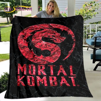 Ново мультяшное одеяло Mortal Kombat, Фланелевое одеяло, меко топло одеяло за хол, спални, легла, диван, декорация, подарък