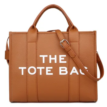 Модни малка чанта-тоут за жени, луксозни дизайнерски чанти с надписи, луксозни мат чанта през рамо от изкуствена кожа, чанти за купувачи
