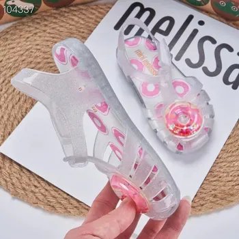 През лятото на 2023 г. нова желейная обувки Melissa Baby за деца, детски сандали, с дупки за момичета, плажни сандали от PVC подметка с плодове и ягоди