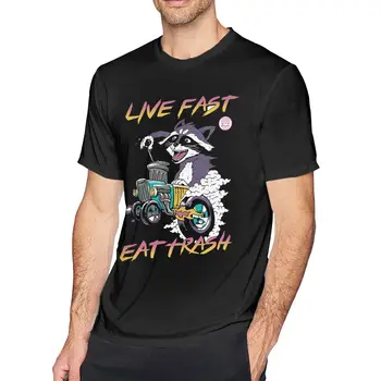 Тениски Live Fast4 Мъжки забавни памучни тениски с кръгла яка тениска с къс ръкав, подарък облекло