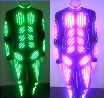 костюм с led подсветка Безплатна доставка на мъжки костюм с led подсветка tron, дрехи за изпълнения