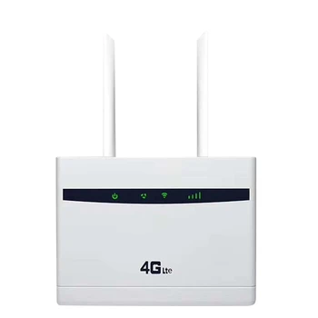 4G LTE CPE рутер 300 Mbit/s, Wifi безжичен рутер със слот + две дупки за антена Подобрена аларма Версия за ЕС-штепсельная вилица ЕС
