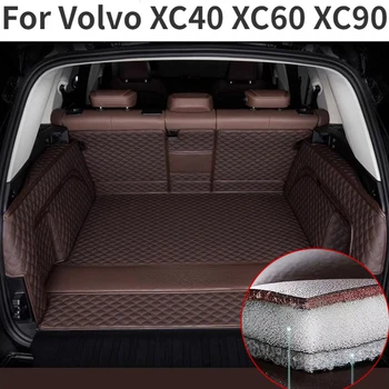 за Volvo XC60 XC40 XC90, 5/7 местен товарен подложка, подложка за багажник на кола от естествена кожа, водоустойчив предпазни възглавници, аксесоари за автомобили, мат