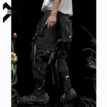 11 Ленти, панталони-карго с множество джобове, мъжка проститутка, облекла в стил хип-хоп, тактически функционални панталони, технологичная облекло за джогинг Harajuku, мъжки джоггеры