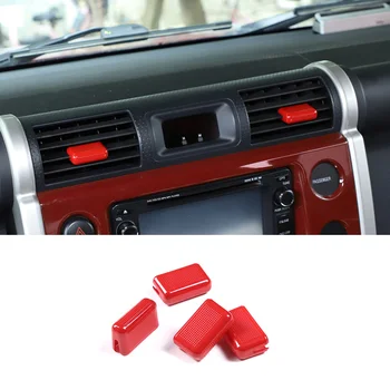 За 2007-2021 Toyota FJCruiser ABS червен автомобилен стайлинг Бутон за регулиране на автомобилния климатик покриване на пръчката аксесоари за интериора на колата