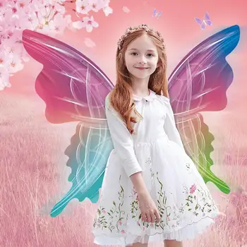 Електрическа пеперуда за момичета, калници елф с подсветка, крилата на феите с led подсветка, крилата принцеса с led подсветка, крилата на феите за рожден ден, сватба