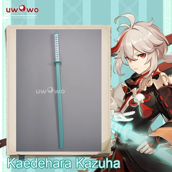 В наличност UWOWO Kazuha Cosplay Дървен Меч Оръжие Острието на Ножа Оръжие Игри Genshin Ударное Оръжие Kaedehara Kazuha Cosplay Подпори