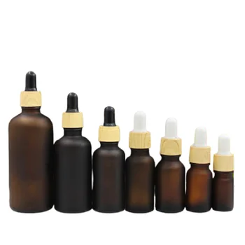 Празен контейнер за козметични опаковки от кафяво побелял, гумена краен, парфюмни етерични масла, 5 мл-100 мл, стъклена бутилка за еднократна употреба, пластмасов капак