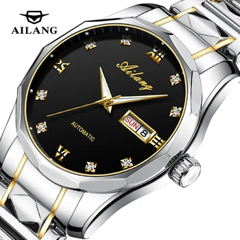 AILANG 2023 Нови мъжки часовници Най-добрата марка на луксозни Механични часовници с диаманти, светещи водоустойчив седмичните календари, мъжки часовник с метална каишка