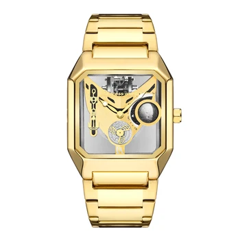 Новите часовници Квадратни уникални спортни мъжки часовник с прозрачен циферблат, кварцов часовник, мъжки часовници, ръчни часовници 2023
