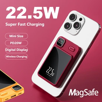 20000 ма Магнитно безжично зарядно устройство Power Bank Магнитен пръстен за iPhone 14 13 12 Samsung S23 Xiaomi 22,5 W Бързо зареждане на Powerbank