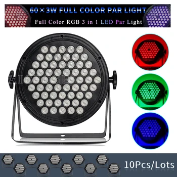 10 бр./лот, 60x3 W, RGB 3 в 1, led номинална лампа DMX512, с лампа при управление на оборудване за дискотеки, осветление за парти, клуб