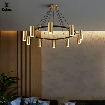 Kobuc Съвременно мед подвесное осветление за хранене, скандинавски метален прожектор, окачена лампа/висящи тела за спалнята, хола