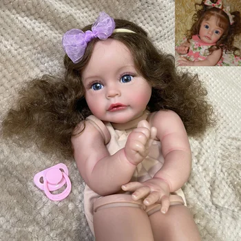 24-инчов вече боядисани комплект за кукли Реборн SueSue с ръчни косата в разглобено форма, детайли кукли само с филтър на тялото Преродения