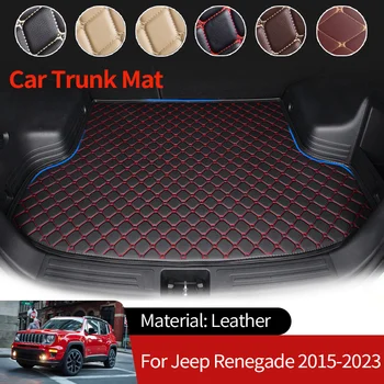 за Jeep Renegade 2015 ~ 2022 2023 Кожена Авто Подложка За Багажника, Товарни Подложки за Задния Багажник, Тава за Багаж, Водоустойчиви Аксесоари за Килими