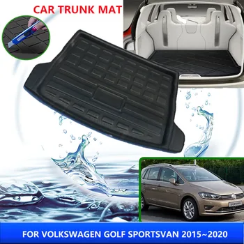 За Volkswagen VW Golf Sportsvan 2015 2016 2017 2018 2019 2020, подложка за багажника за кола, топлоустойчива подложка за съхранение на аксесоари