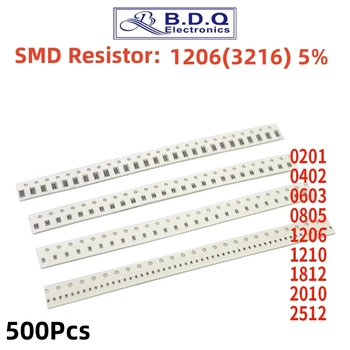 500шт 1206 0R ~ 10 М SMD Резистор 1/2 W 0 1 10 100 150 220 330 Ома 1 Към 2,2 До 10 До 100 ДО 0R 1R 10R 100R 150R 220R 330R ohm 5%