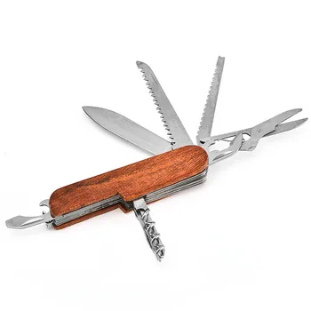 Универсален нож multitools сгъваем нож от неръждаема стомана с дървена дръжка, на улицата, ключодържател, джобен нож, инструменти