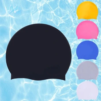 1 бр. шапка за плуване водоустойчив еластична силиконова защита на ушите Защита за съхранение на Дълга коса за възрастни и деца от мъжки и женски пол Универсален