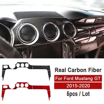 За Ford Mustang GT 2015-2020, панел на арматурното табло на автомобила, за довършителни работи на въздуховод, вътрешна декоративна стикер, аксесоари от въглеродни влакна