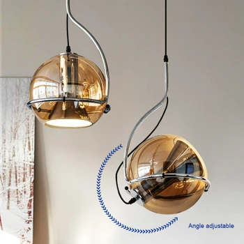 Ретро Дизайн на топката в скандинавски стил, окачена лампа, начало декор, лампа за дневна, луксозни творчески носталгия осветителни тела за кабинет, спалня, висящи лампи
