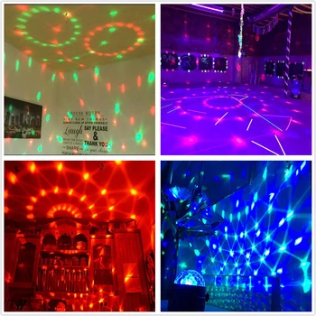 RGB проектор, стробоскоп, led светкавица за дискотека, парти, рожден ден, автомобилния клуб, караоке, коледното звук активиране