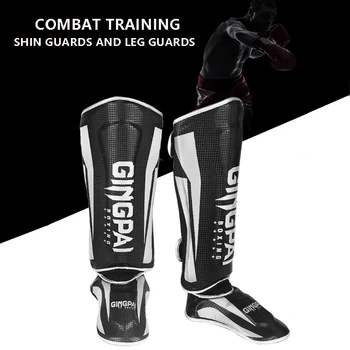 Гамаши за професионален бокс за възрастни, утолщенное предпазни средства за защита на пищяла, защита на повдигане, бойно защитно облекло