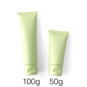 50 мл 100 мл матово зелена пластмасова бутилка за козметика 50 g 100 g еднократна употреба Контейнер за крем и лосион за грим Празен мека туба за пътуване