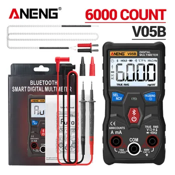 ANENG V05B Мини цифров 6000 броя Професионални аналогови мултиметри Тестери ac dc напрежение True RMS Bluetooth Multimetro