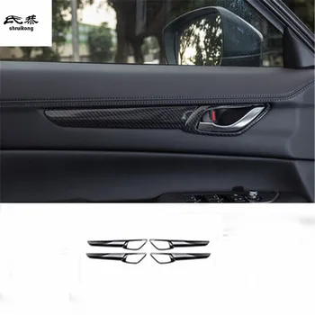 4 бр./лот ABS въглеродни влакна зърнени храни Межкомнатная вратата разклащане дръжки декоративна капачка за 2017 2018 2019 Mazda CX-8 CX 8 CX8