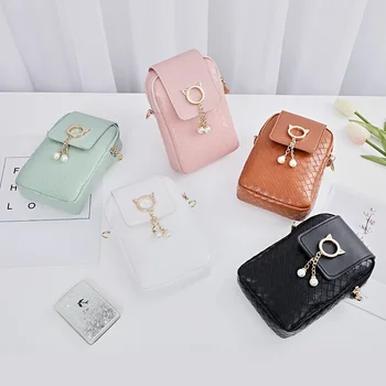 Чанта за мобилен телефон в корейски стил, евтина малка дамска чанта през рамо, 2023, модерни портмонета от мека кожа, чанта на рамо раменна