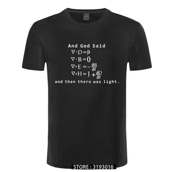 Бог каза на уравнението, а след това е лесна риза, памучни тениски с къс ръкав, мъжки ризи, Camisetas Mascul
