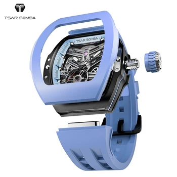 ЦАР BOMBA САМ Автоматични часовници за мъже Набор от механични мъжки часовник Водоустойчивост 100 м преносими ръчни часовници TB8218