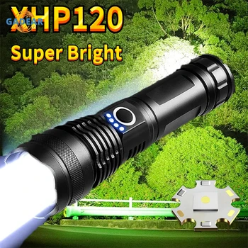 2023 XHP120 led ултра мощен фенер Type-C, акумулаторна батерия led фенер, мощно led фенерче за къмпинг, дальнобойный фенер
