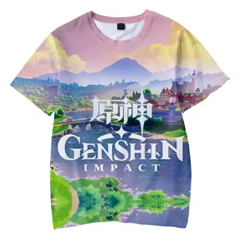 Тениска с принтом Genshin Impact, аниме 