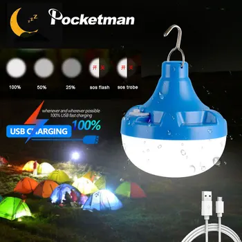 Преносим фенер, акумулаторна лампа с плетене на една кука, водоустойчива външна led лампа за къмпинг, за туризъм, за риболов, лампа за палатка