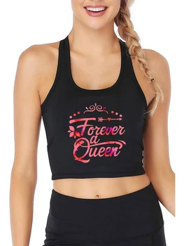 Дизайн Forever A Queen, секси монтиране съкратен топ, дамски адаптивни памучни дишащи върховете на бретелях Hotwife Naughty Camisole