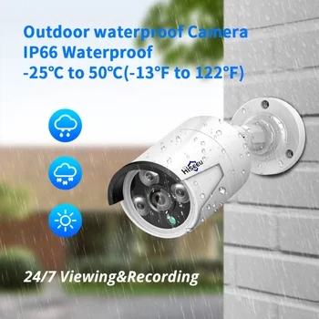 Hiseeu H. 265 POE IP 3MP ВИДЕОНАБЛЮДЕНИЕ IP Камера Видеонаблюдение за Аудио POE NVR Система Водоустойчива Външна Нощно Виждане