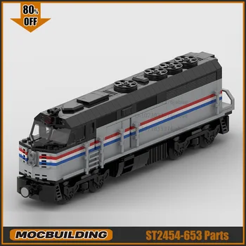 MOC Строителни блокове Модел влакове Технология ДЕП F40PH Тухли САМ монтажна машина Детски играчки за Коледни подаръци