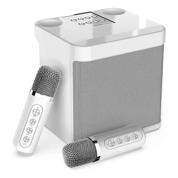 Portable с 2 безжични микрофони, акустична система за Bluetooth, за домашно парти, срещи
