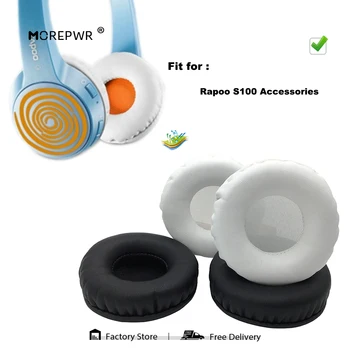 Morepwr Нова актуализация, сменяеми амбушюры за Rapoo S100, аксесоари, части слушалки, кожена възглавница, velvet калъф за слушалки