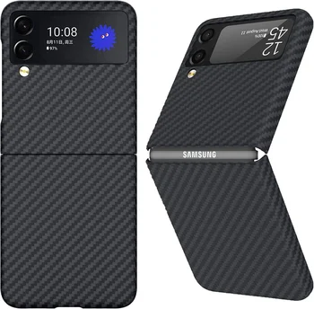 Супертонкий калъф за Galaxy Z Flip 3-5 G, Защитната Обвивка от естествен Арамидни влакна, Мека На Допир Здрав Въглероден за Samsung