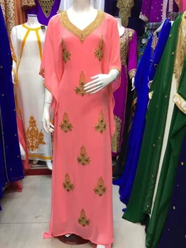 Секси дълга рокля роба от жоржета, мароканско рокля Фараша, рокля индийски