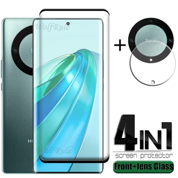 4-в-1 За Честта X9a Стъкло За Huawei Honor X9a Закалено Стъкло 9H HD Пълно Покритие Извити Защитно Фолио За Екран За Честта X9a Стъкло на обектива