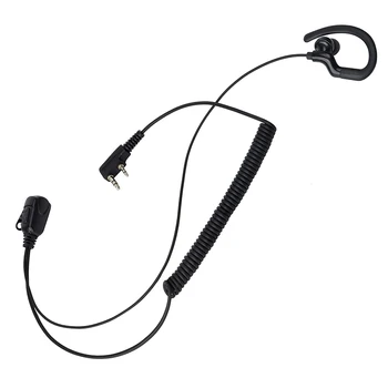 Кабел на Макара Слушалки за слушалки G-образна форма с ПР и микрофон високоговорител, за да BaoFeng UV-5R 5RA 5RB 5RC 5RD 5RE 5REPLUS 3R + Kenwood Retevis