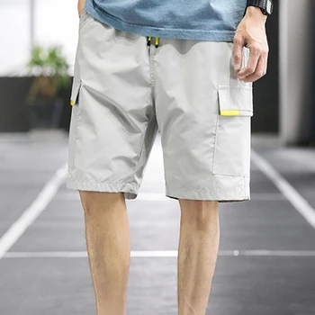 2023 Летни мъжки къси панталони, модерни двойни джобове, преки, свободни, удобни ежедневни мъжки къси панталони