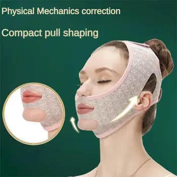 Дишаща V-образна превръзка от неопрен за лице, подтягивающая тънка маска за лице, което намалява двойна брадичка, V-образен формираща превръзка против бръчки, превръзка за лице