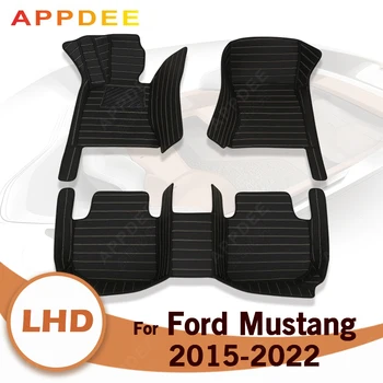 Автомобилни стелки за Ford Mustang 2015 2016 2017 2018 2019 2020 2021 2022 Потребителски накладки за краката авто килим покритие на интериора