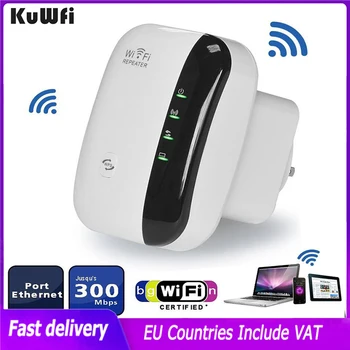 Kuwfi 2,4 G WiFi Ретранслатор Безжичен WiFi Удължител 300 Mbit/с Рутер WiFi Усилвател на Сигнала на Wi Fi Усилвател на Далечни разстояния Wi-Fi Ретранслатор