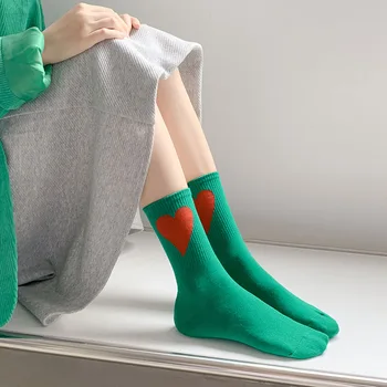 Есенно-зимни нови чорапи, дамски любими корейски мъжки и женски двойки в памучни чорапи, забавни чорапи